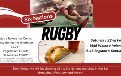 Rugby & Pasty – Saturday 22nd February